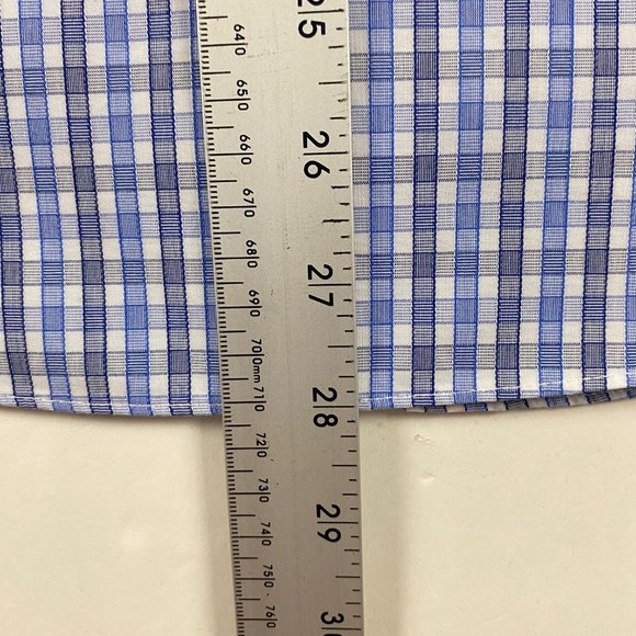 NWOT UNTUCKit Slim Fit Wrinkle Free Shirt Mens Medium Blue Black Gingham Check - Picture 7 of 10